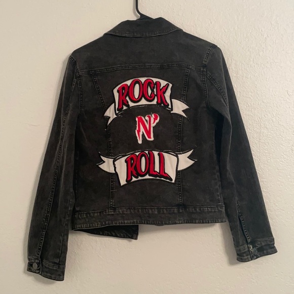 Rock N Roll Black Denim Jacket - Picture 1 of 3